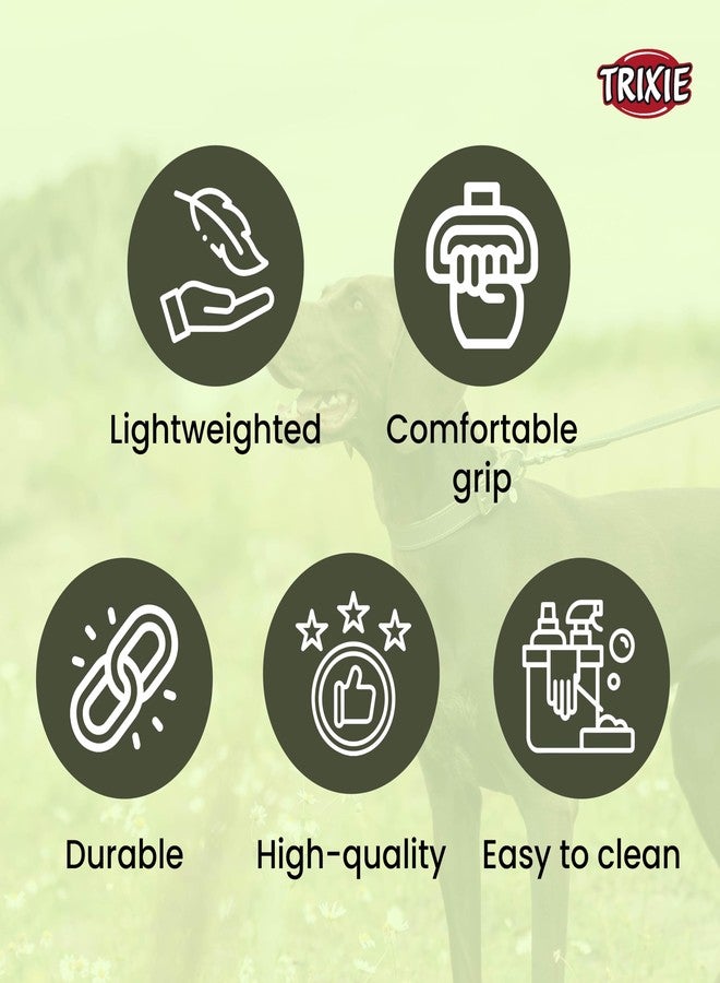 Trixie Combo of Trixie Premium Nylon Adjustable Dog Leash with Stainless Steel Hooks - M-L (20mm, Forest Color) and Sports Ball Natural Rubber Toy for Dog - Image 3